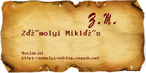 Zámolyi Miklós névjegykártya